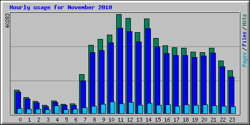 Hourly usage for November 2010