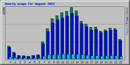 Hourly usage for August 2012